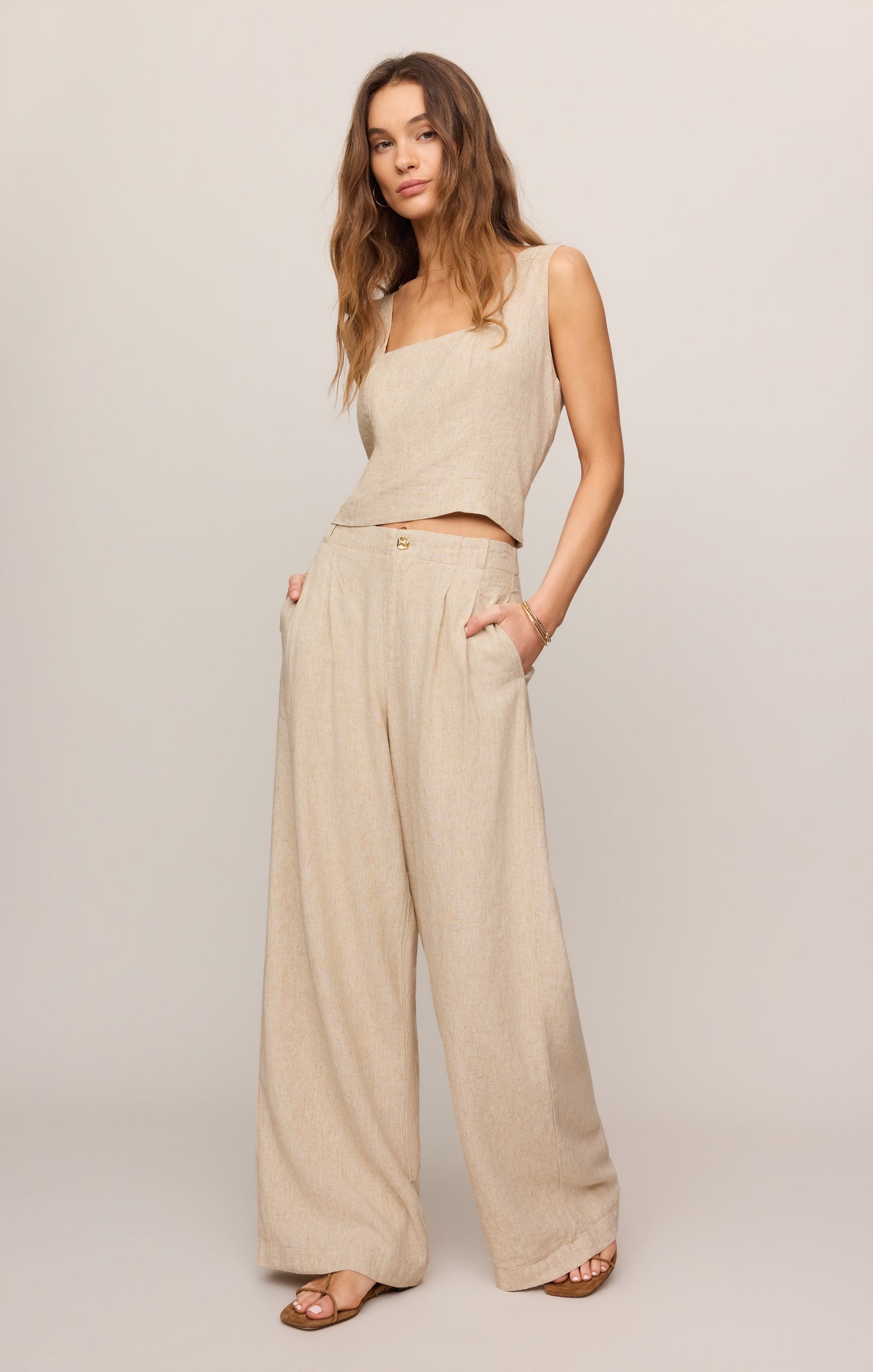 Magnolia Wide Leg Linen Trouser Pant