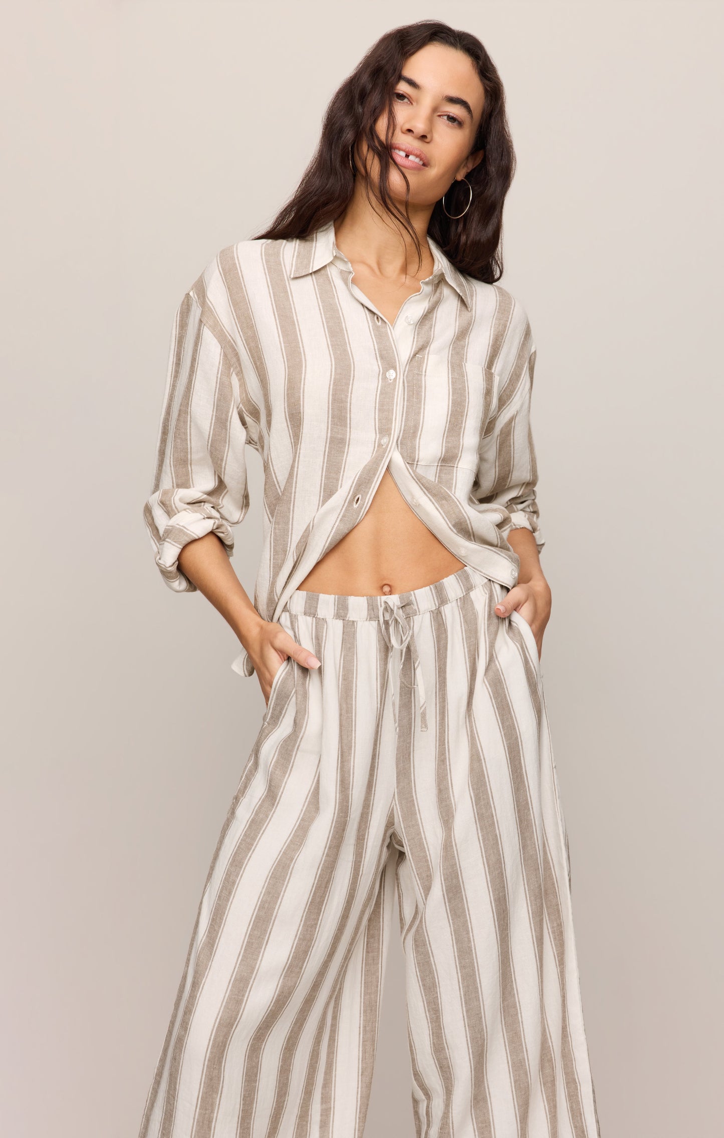 The Perfect Linen Striped Pant