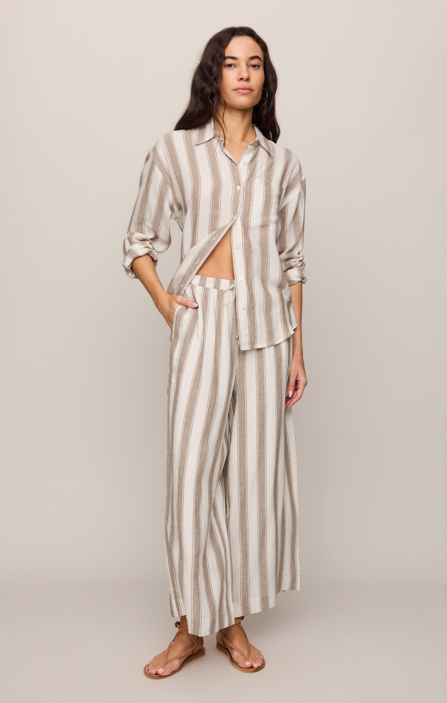 The Perfect Linen Striped Pant