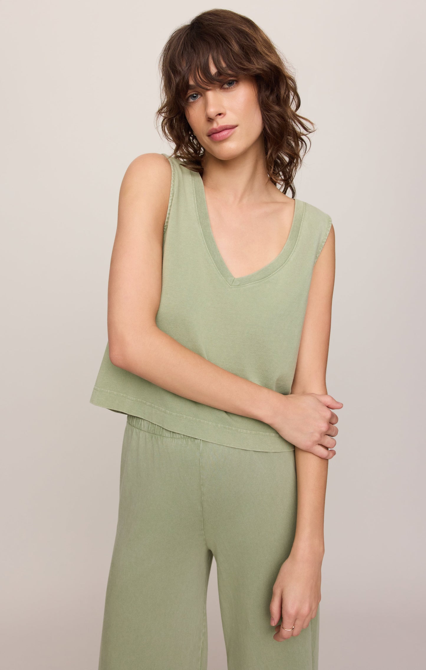 Sloane V-Neck Cotton Jersey Tank