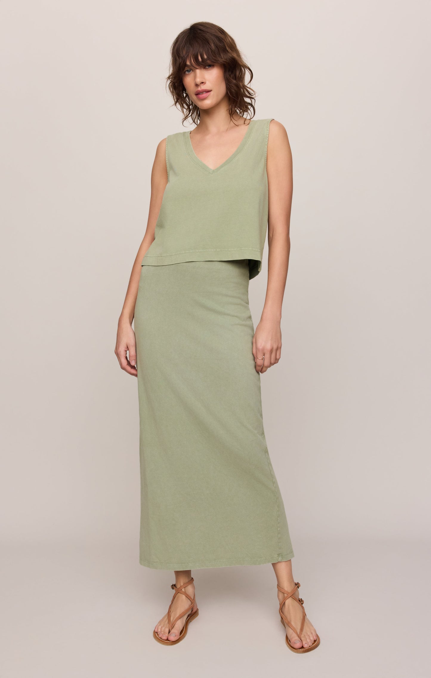 Sloane V-Neck Cotton Jersey Tank