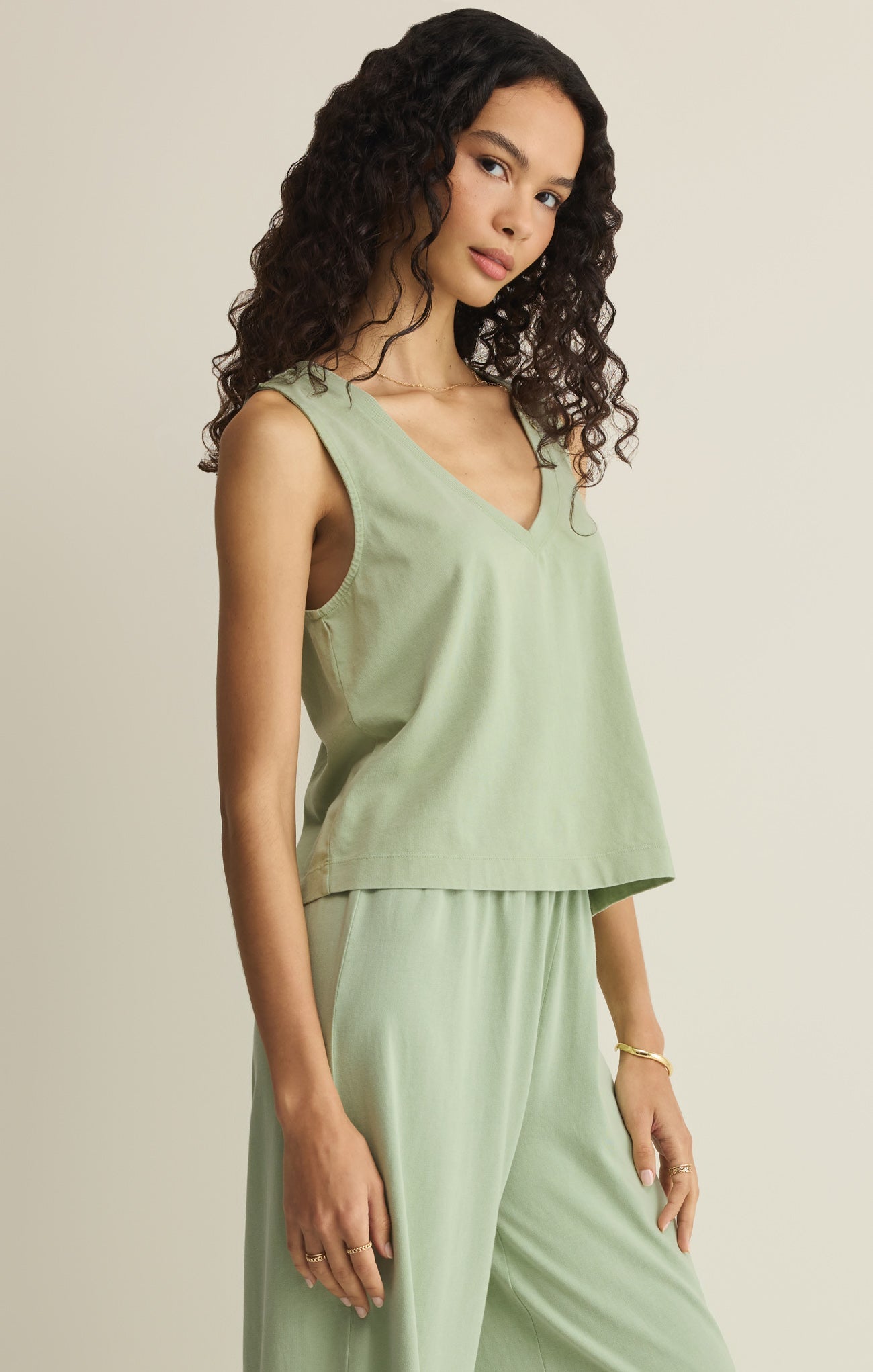 Sloane V-Neck Cotton Jersey Tank