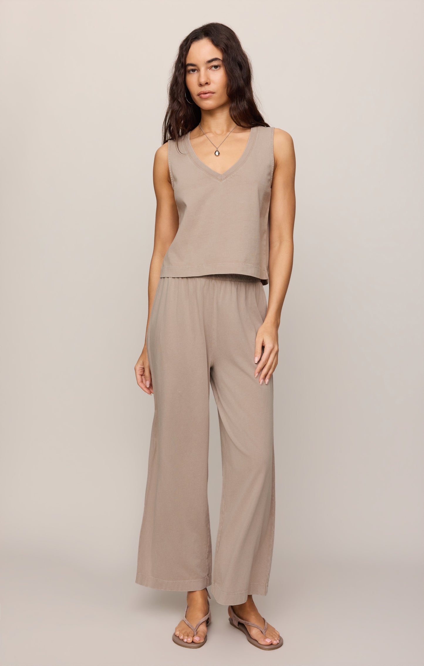 Sloane V-Neck Cotton Jersey Tank
