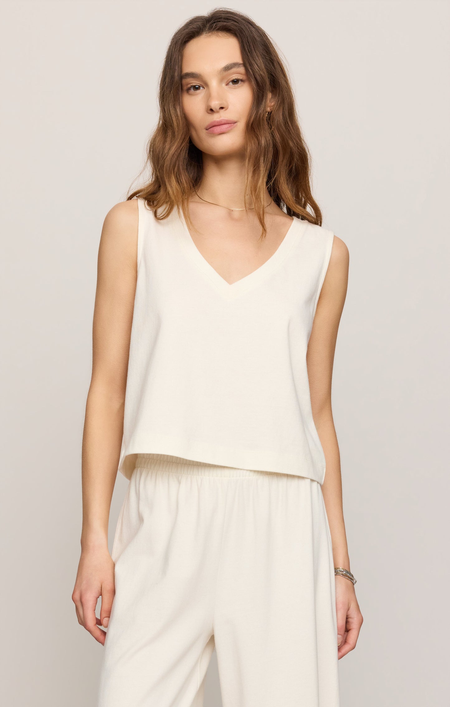 Sloane V-Neck Cotton Jersey Tank