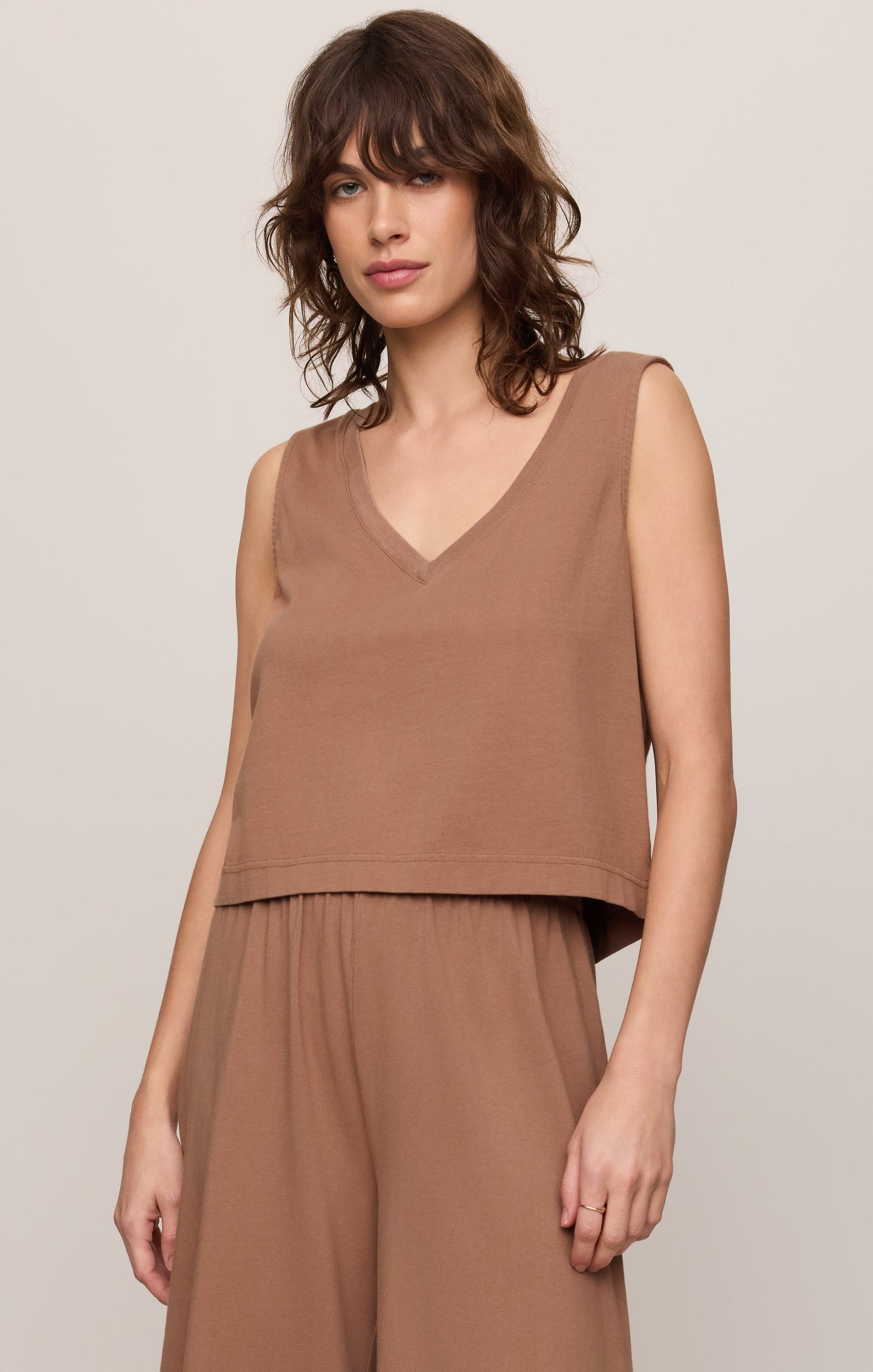 Sloane V-Neck Cotton Jersey Tank