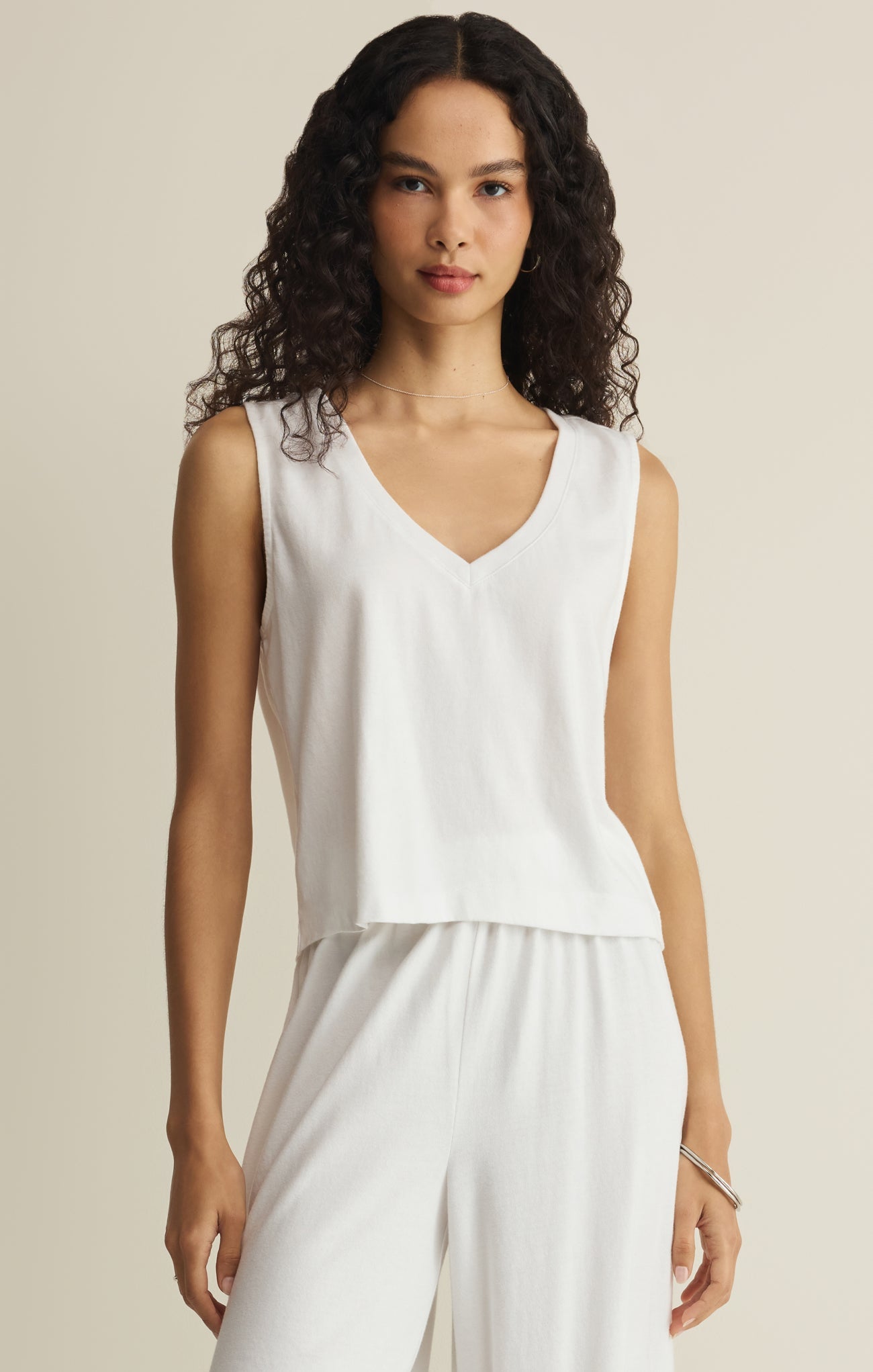 Sloane V-Neck Cotton Jersey Tank
