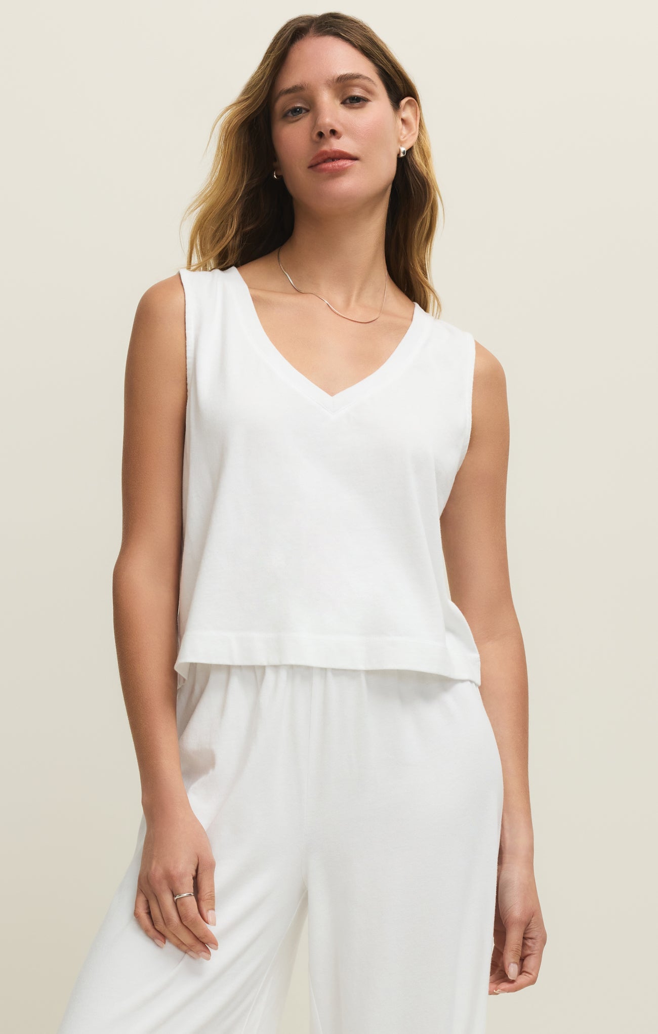 Sloane V-Neck Cotton Jersey Tank