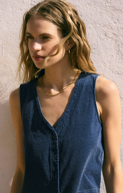 Solace V-Neck Jersey Denim Tank