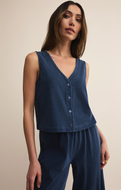 Solace V-Neck Jersey Denim Tank