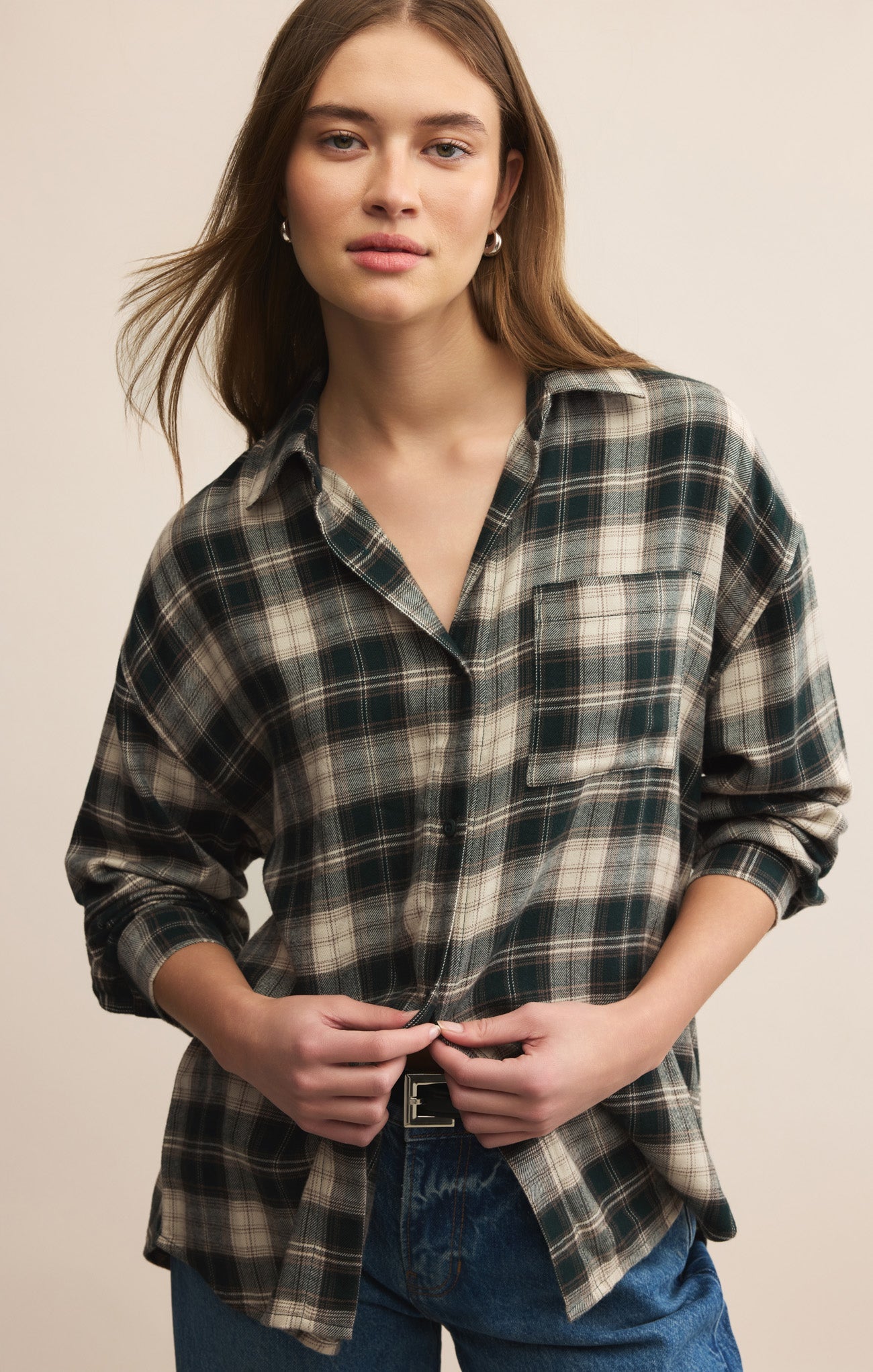 River Plaid Button Up