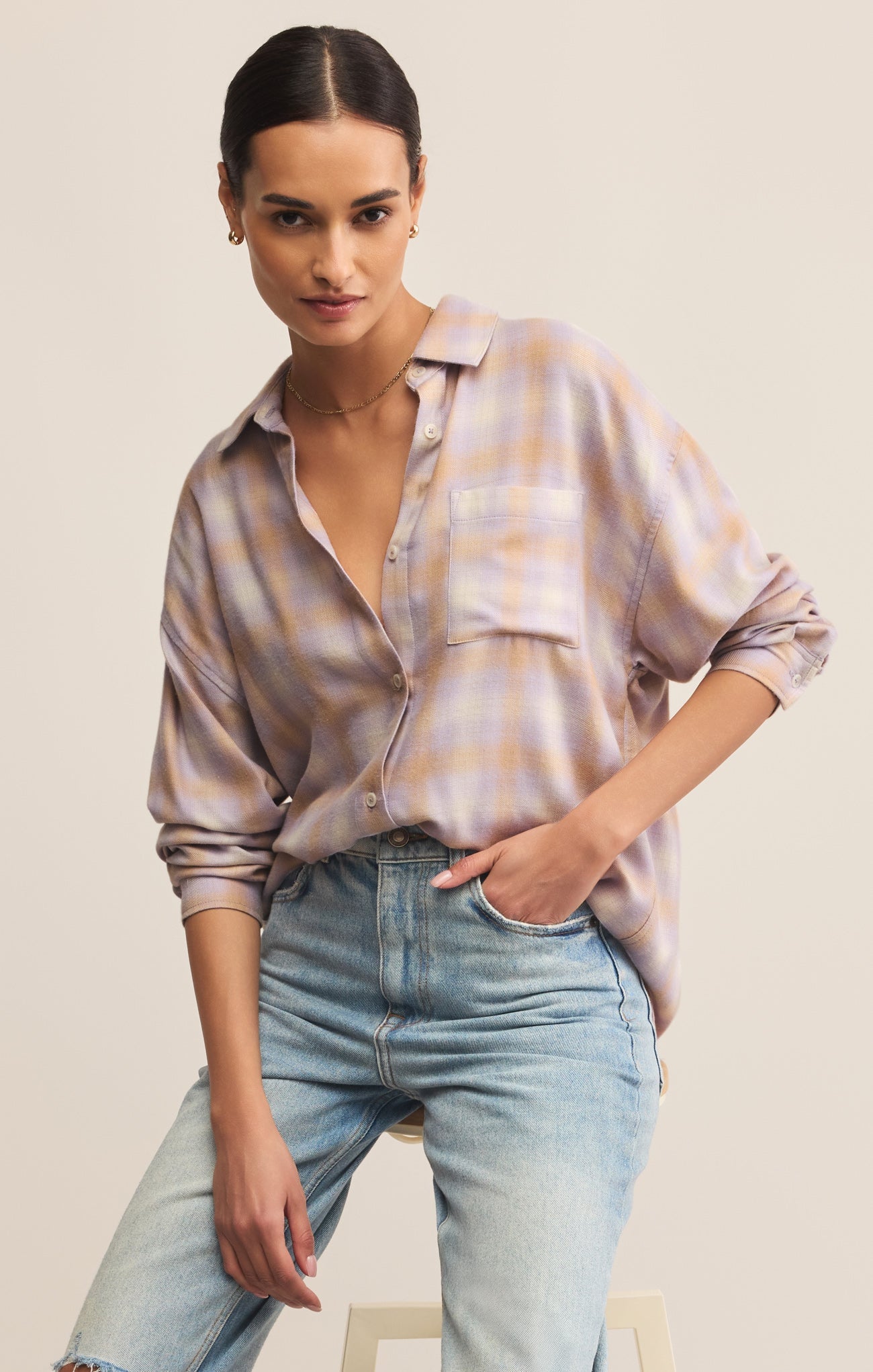 River Plaid Button Up