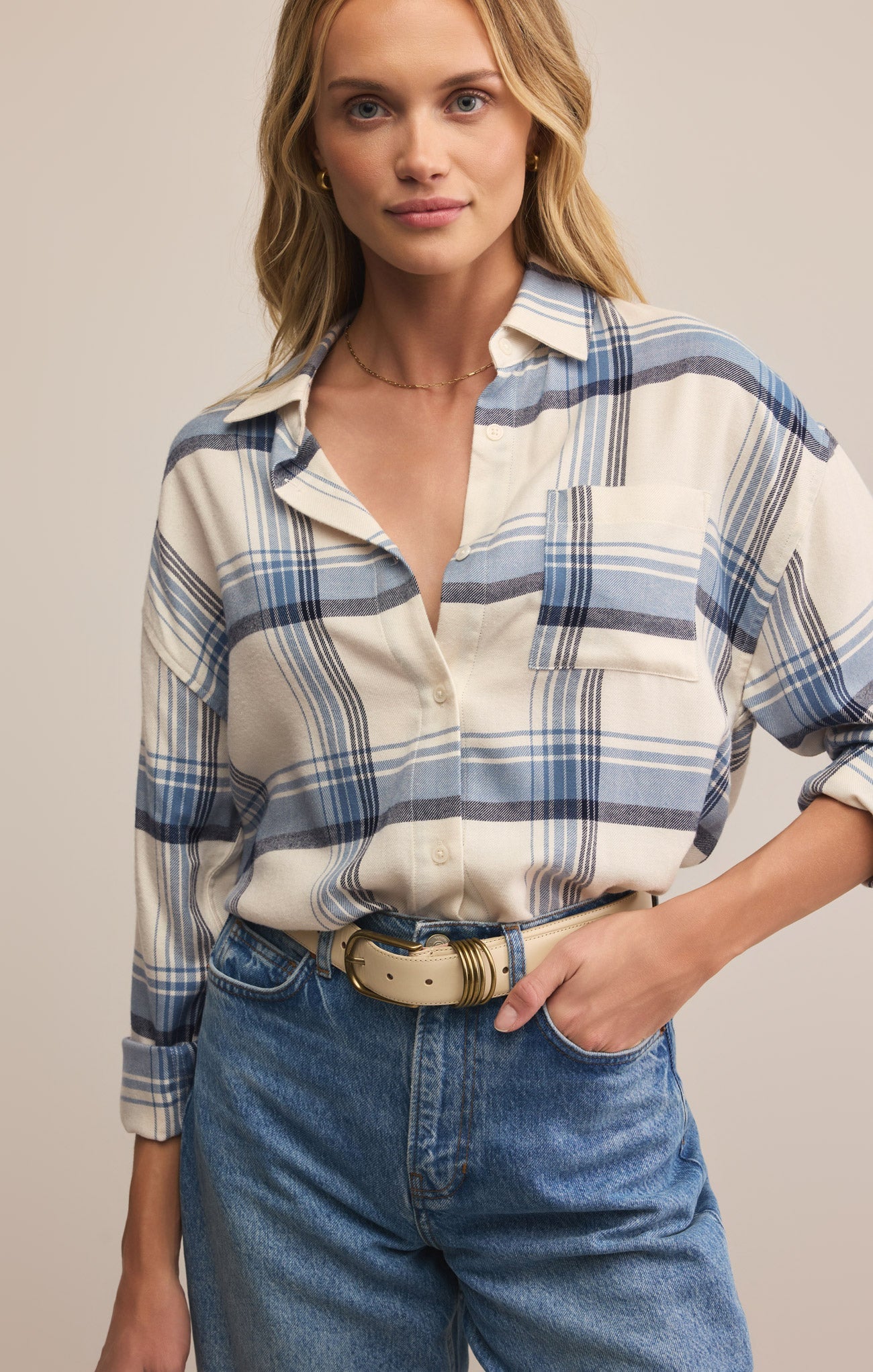 River Plaid Button Up