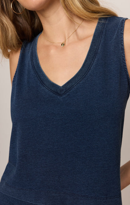 Sloane V-Neck Jersey Denim Tank