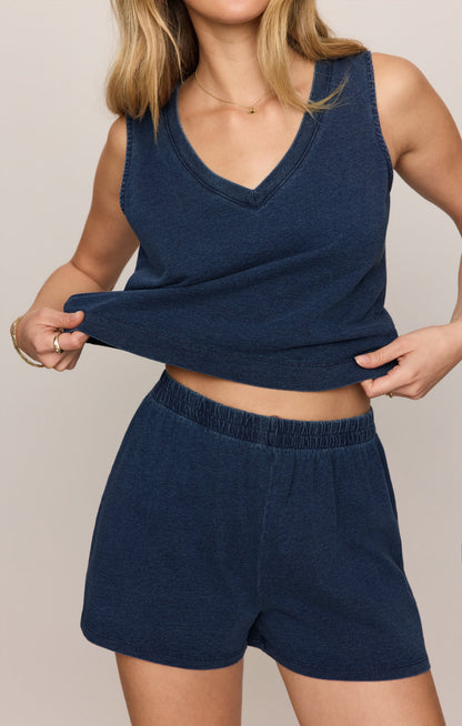 Sloane V-Neck Jersey Denim Tank