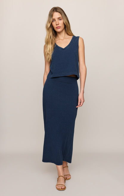 Sloane V-Neck Jersey Denim Tank