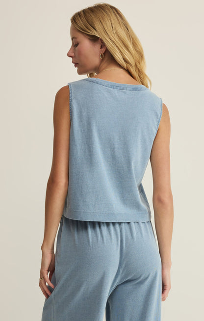 Sloane V-Neck Jersey Denim Tank