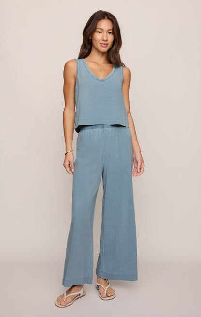 Sloane V-Neck Jersey Denim Tank