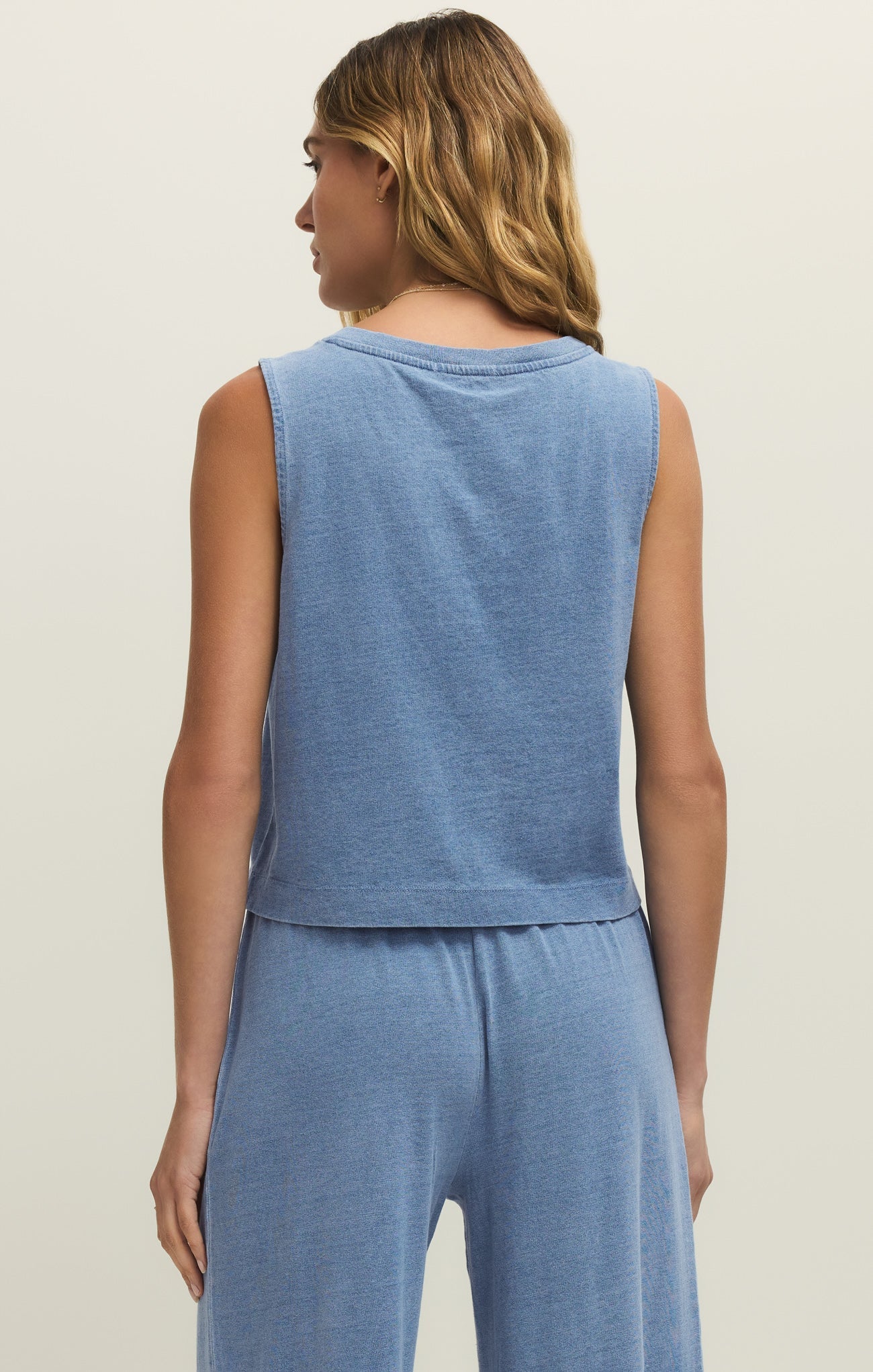 Sloane V-Neck Jersey Denim Tank