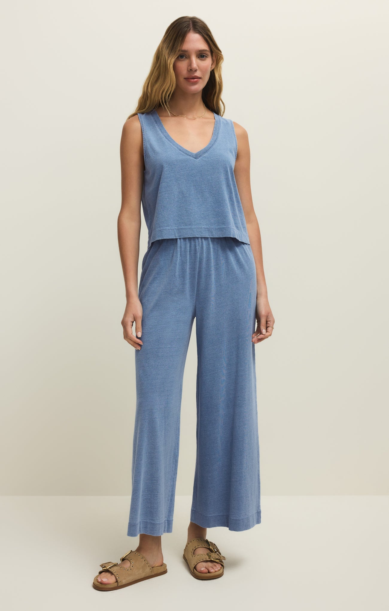 Sloane V-Neck Jersey Denim Tank