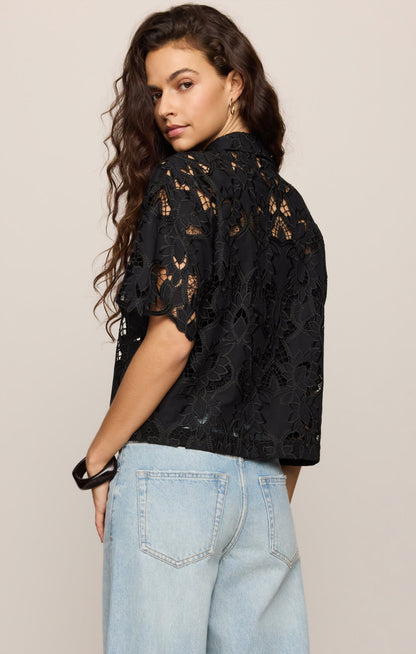 Midnight Embroidered Top
