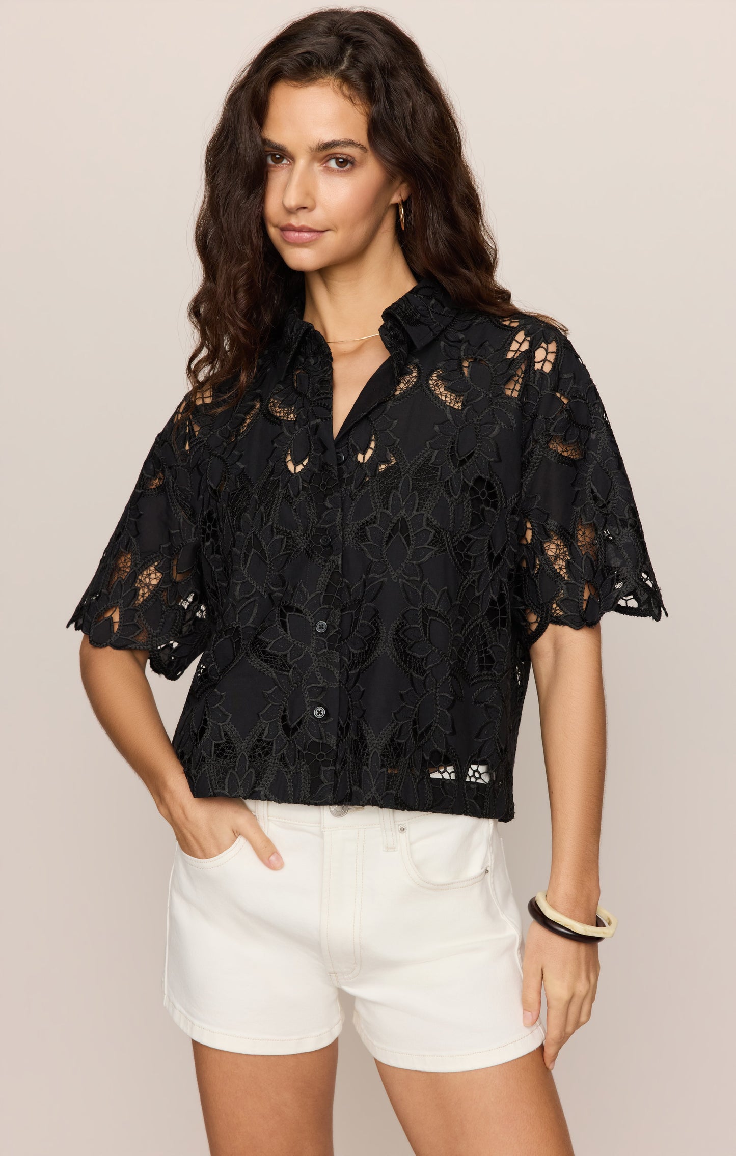 Midnight Embroidered Top
