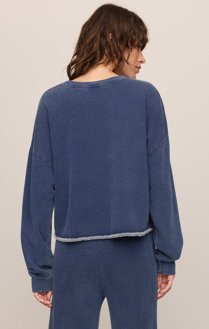 Circuit Knit Denim Sweatshirt