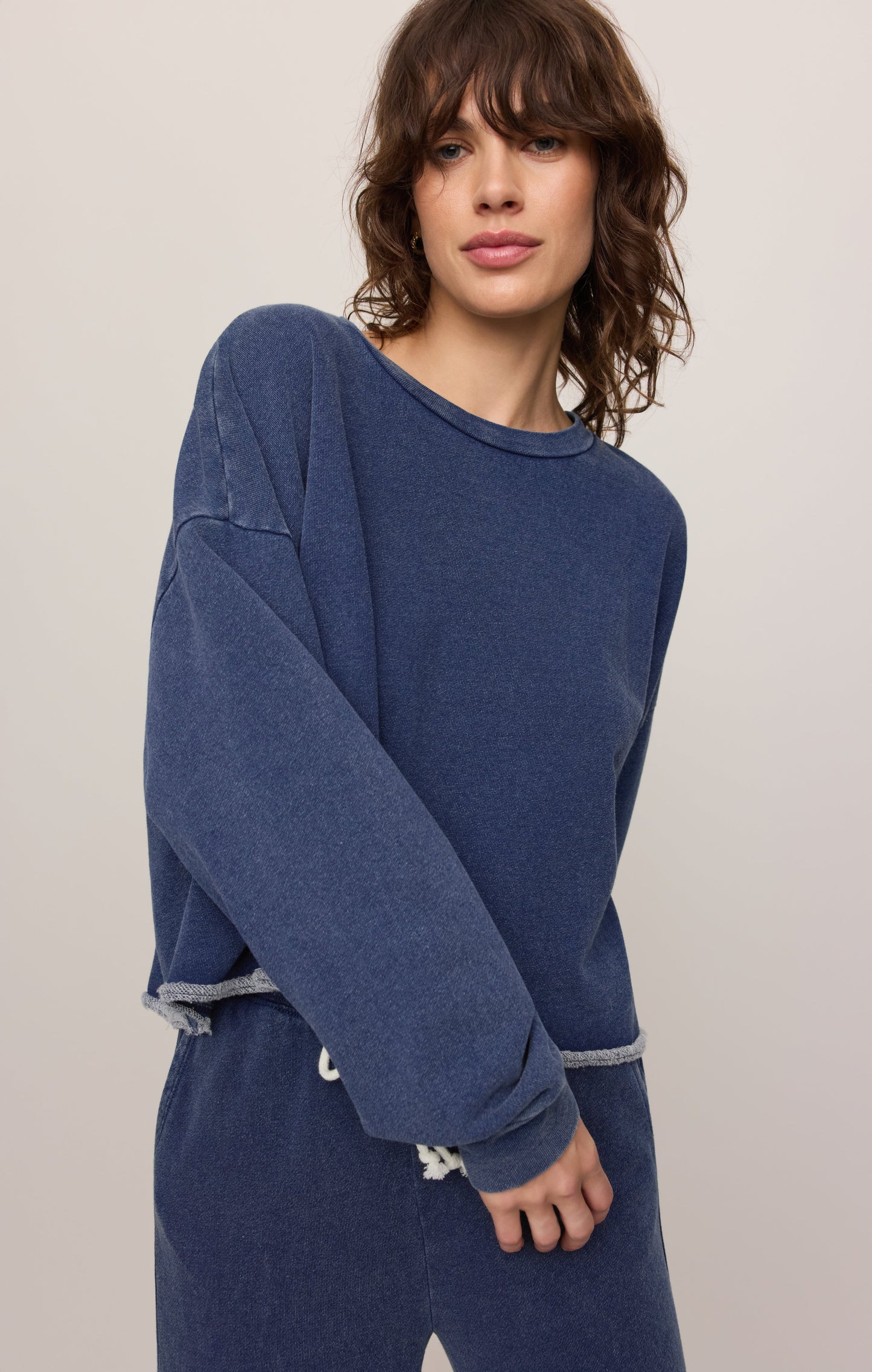 Circuit Knit Denim Sweatshirt