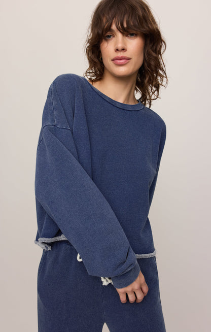 Circuit Knit Denim Sweatshirt