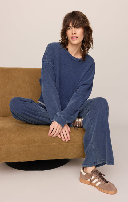 Circuit Knit Denim Sweatshirt