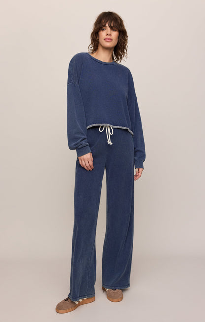 Circuit Knit Denim Sweatshirt