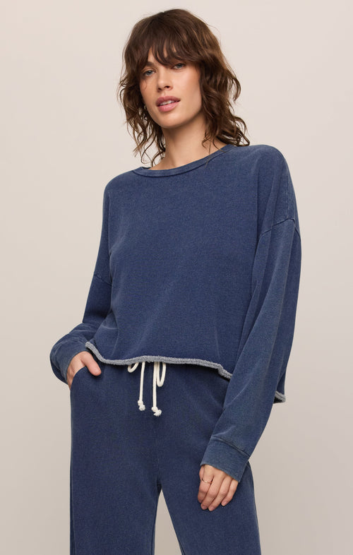 Circuit Knit Denim Sweatshirt
