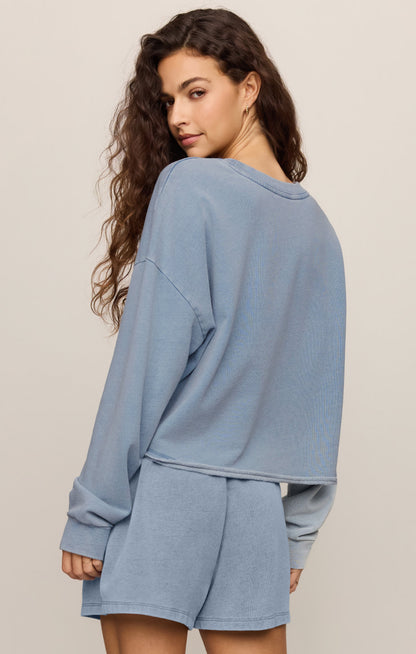 Circuit Knit Denim Sweatshirt