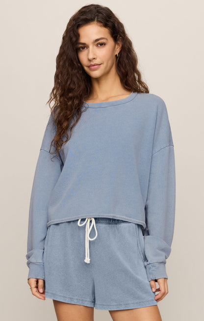 Circuit Knit Denim Sweatshirt