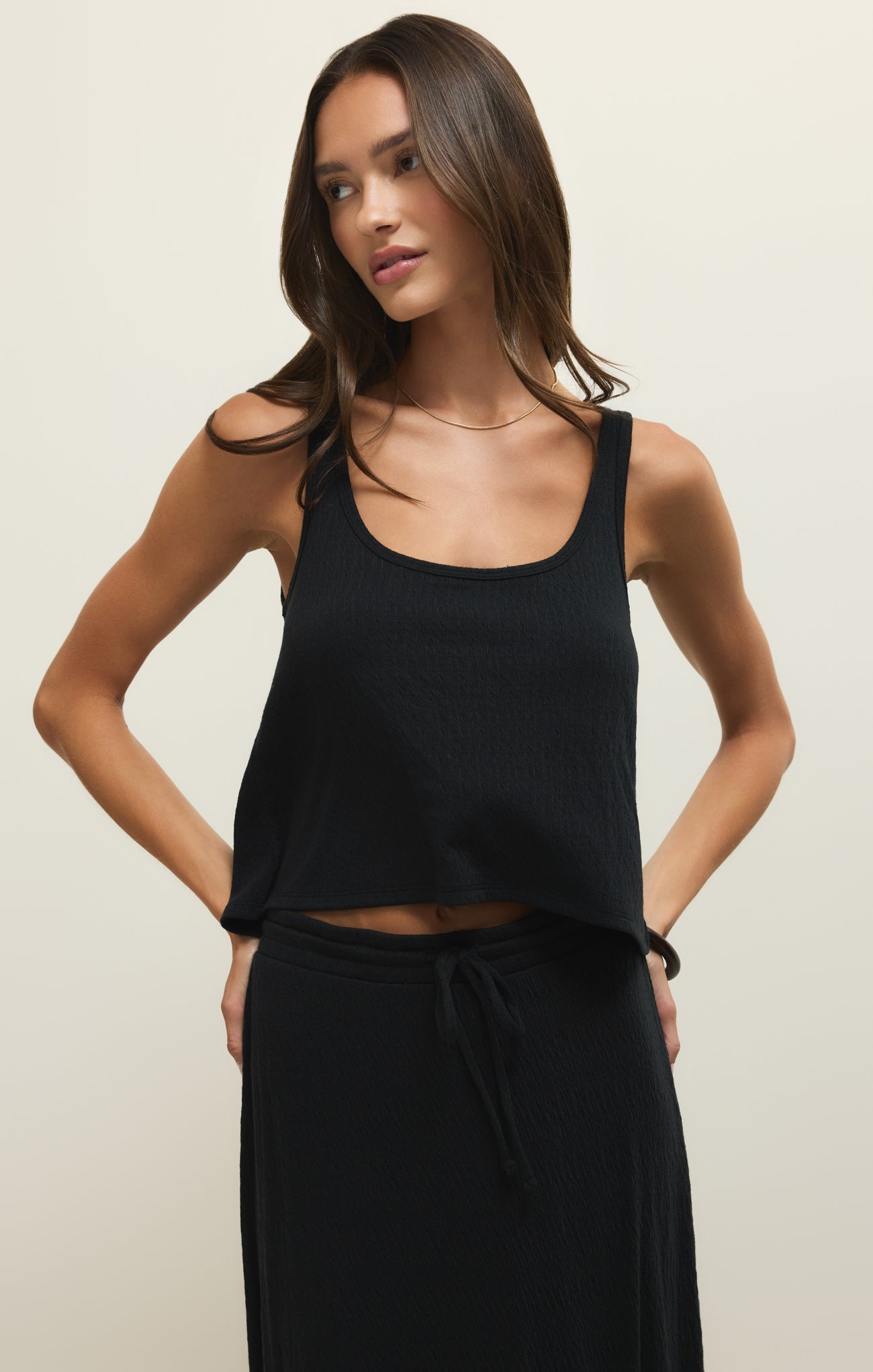 Joanna Textured Knit Cropped Tank
