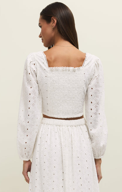Bria Cotton Eyelet Top