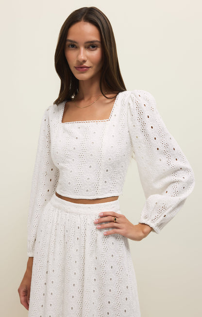 Bria Cotton Eyelet Top