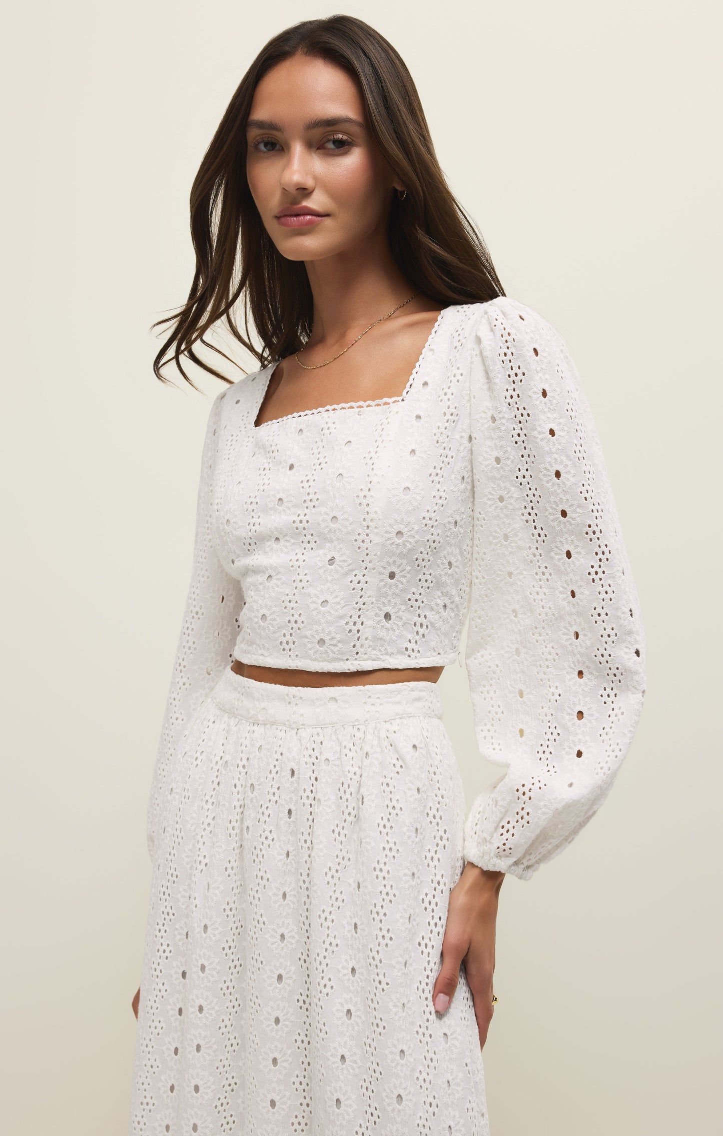 Bria Cotton Eyelet Top