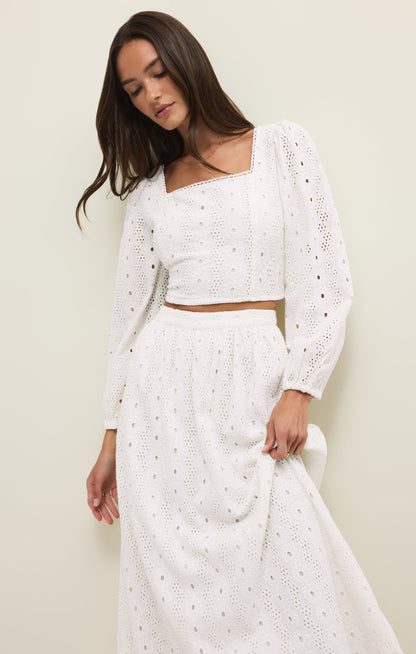 Bria Cotton Eyelet Top