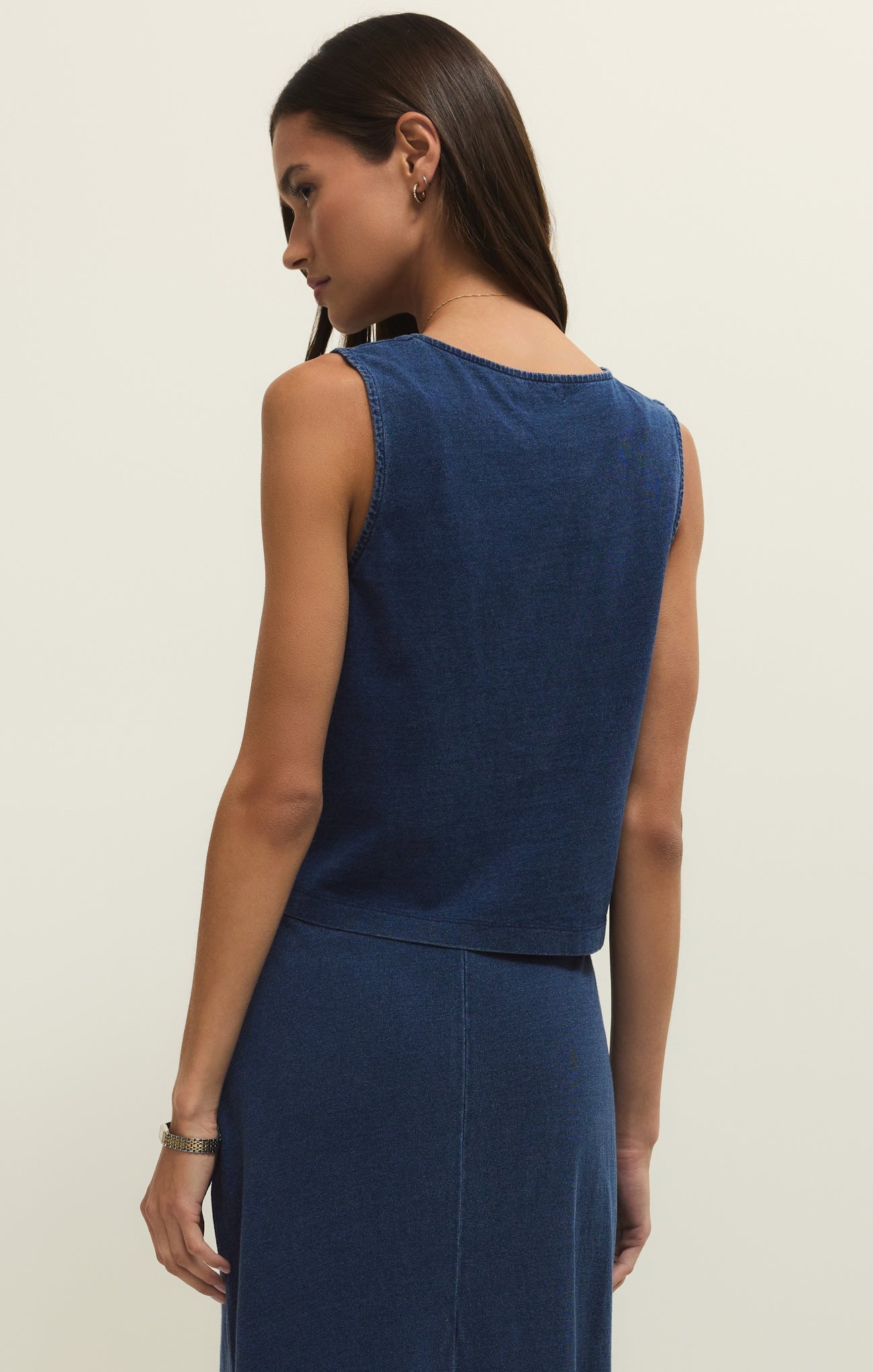Noelle Jersey Denim Tank