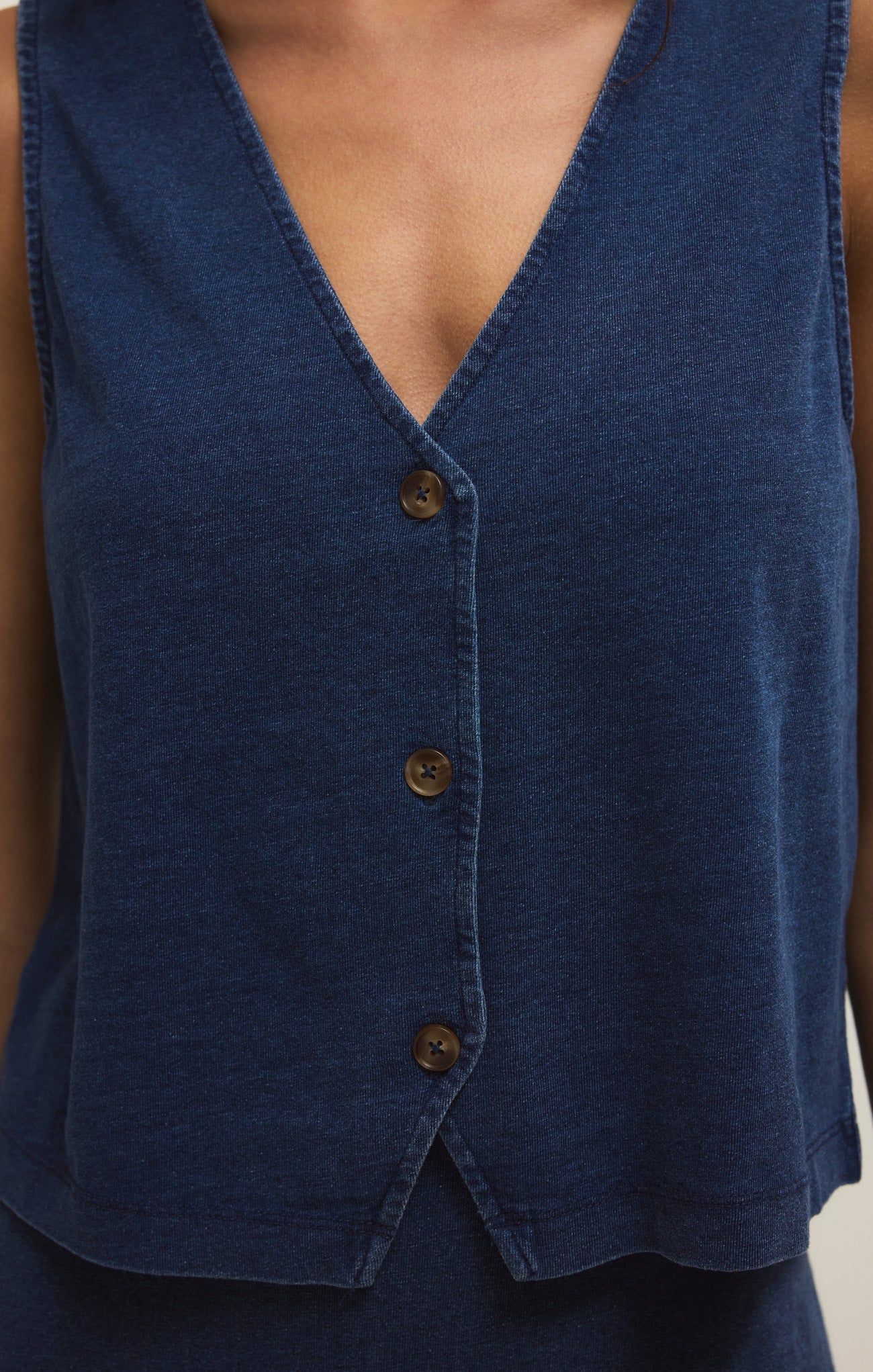 Noelle Jersey Denim Tank