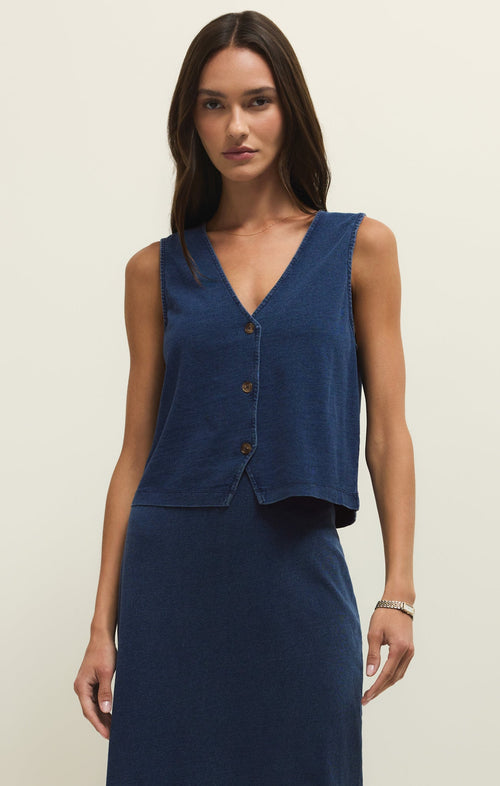 Noelle Jersey Denim Tank