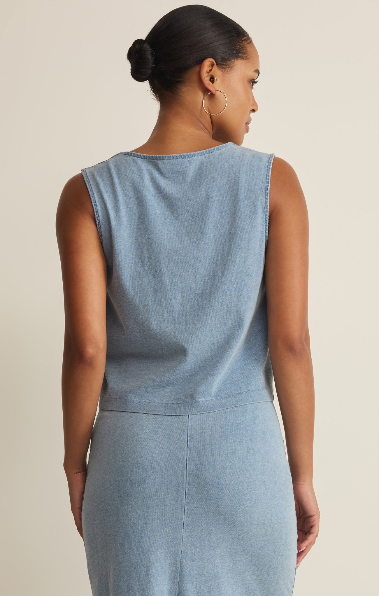 Noelle Jersey Denim Tank