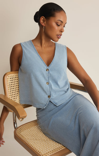 Noelle Jersey Denim Tank