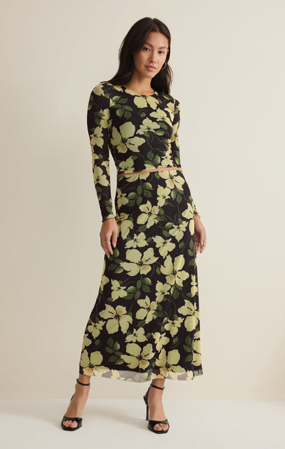 Taysha Ren Floral Mesh Top