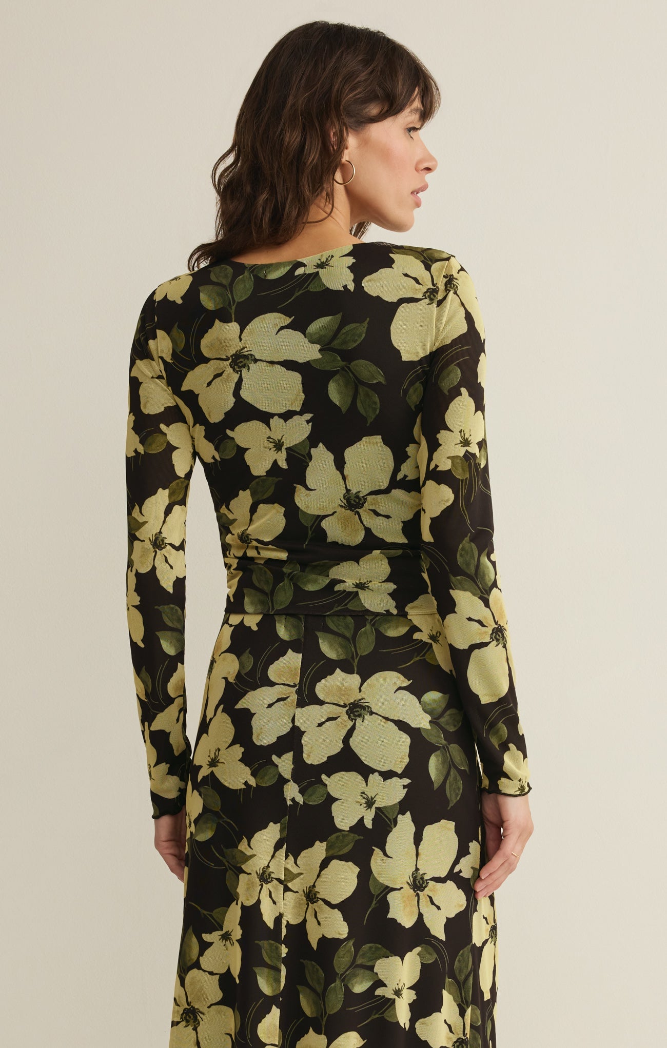 Taysha Ren Floral Mesh Top