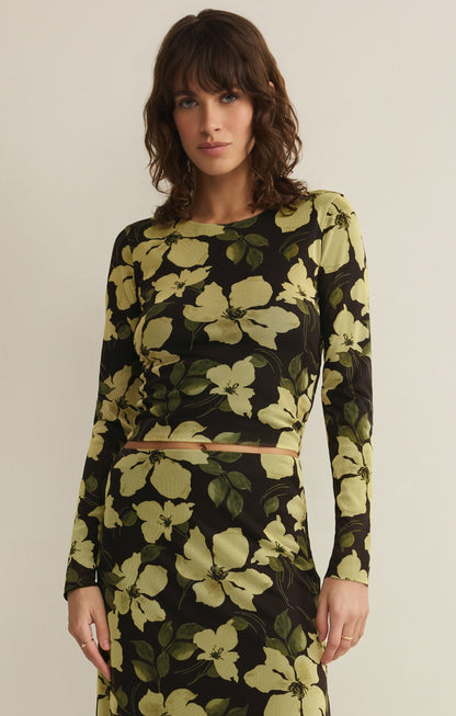Taysha Ren Floral Mesh Top