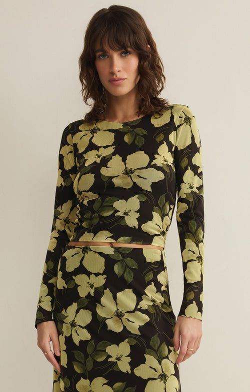 Taysha Ren Floral Mesh Top