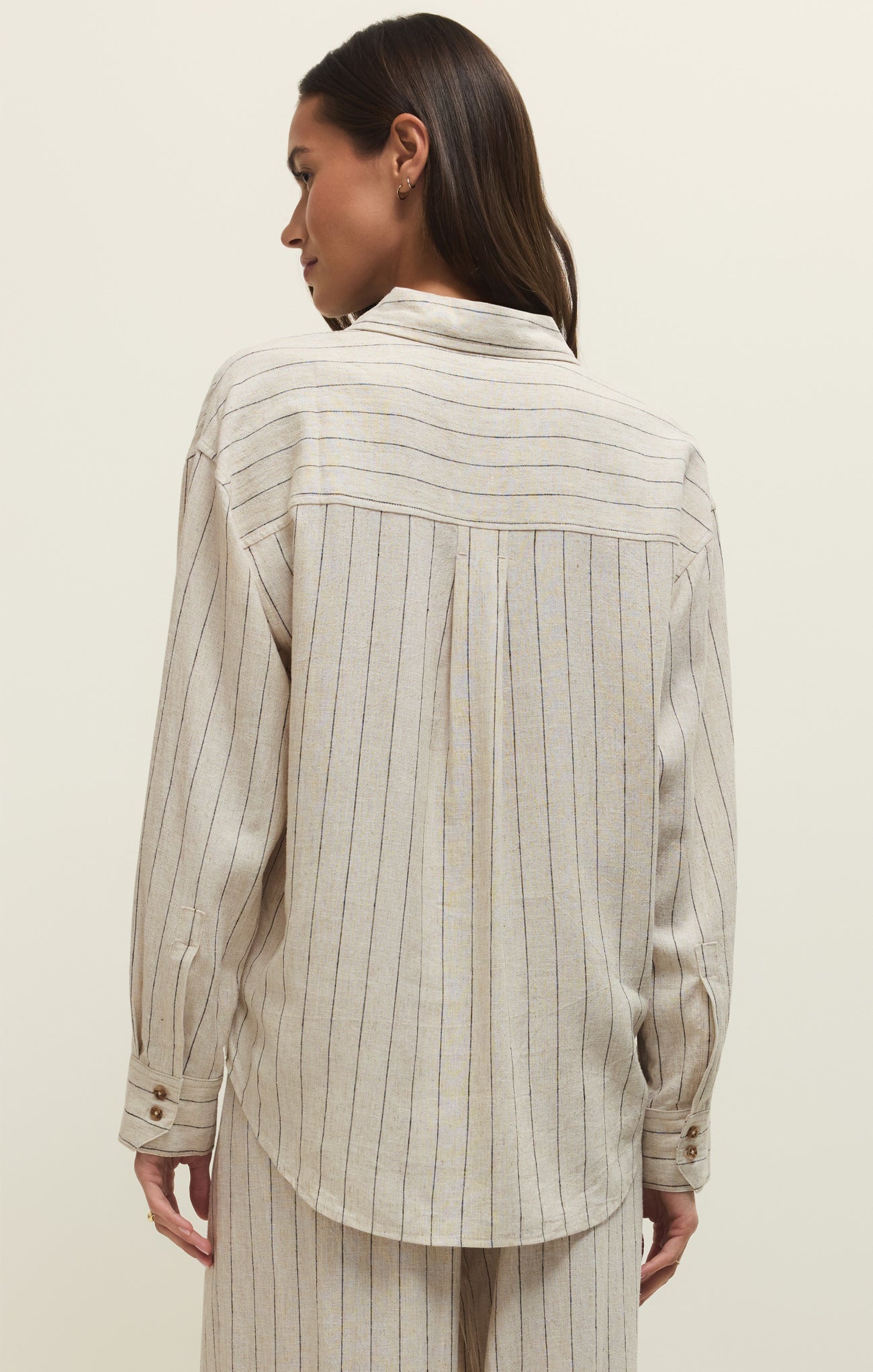 Alfie Striped Linen Button Up