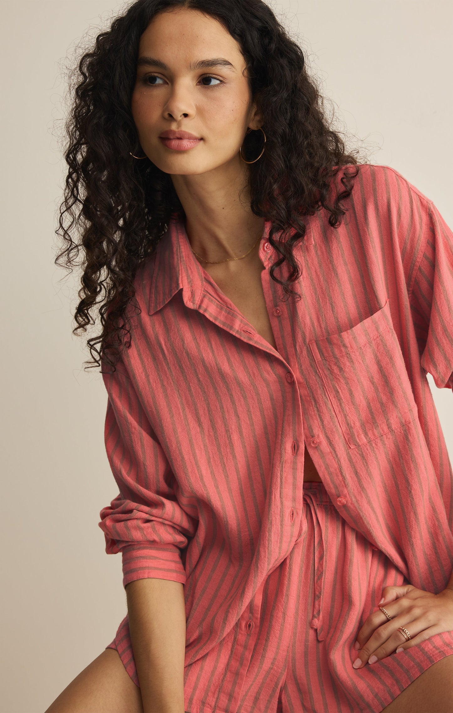 The Perfect Striped Linen Button Up
