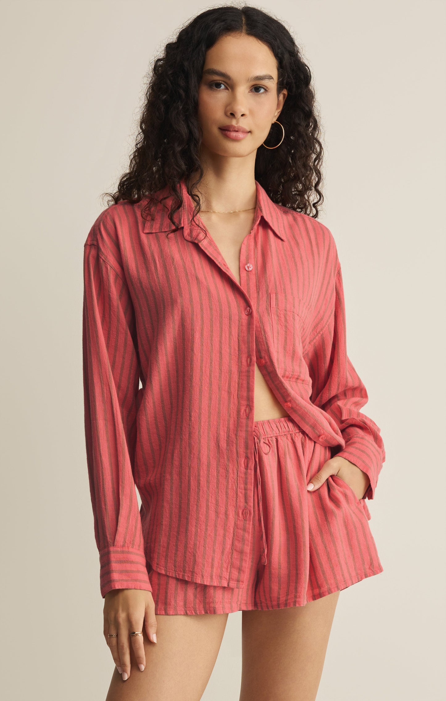 The Perfect Striped Linen Button Up